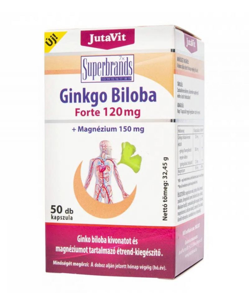Jutavit Ginkgo Biloba 120 mg+Magnézium 150 mg kapszula 50 db