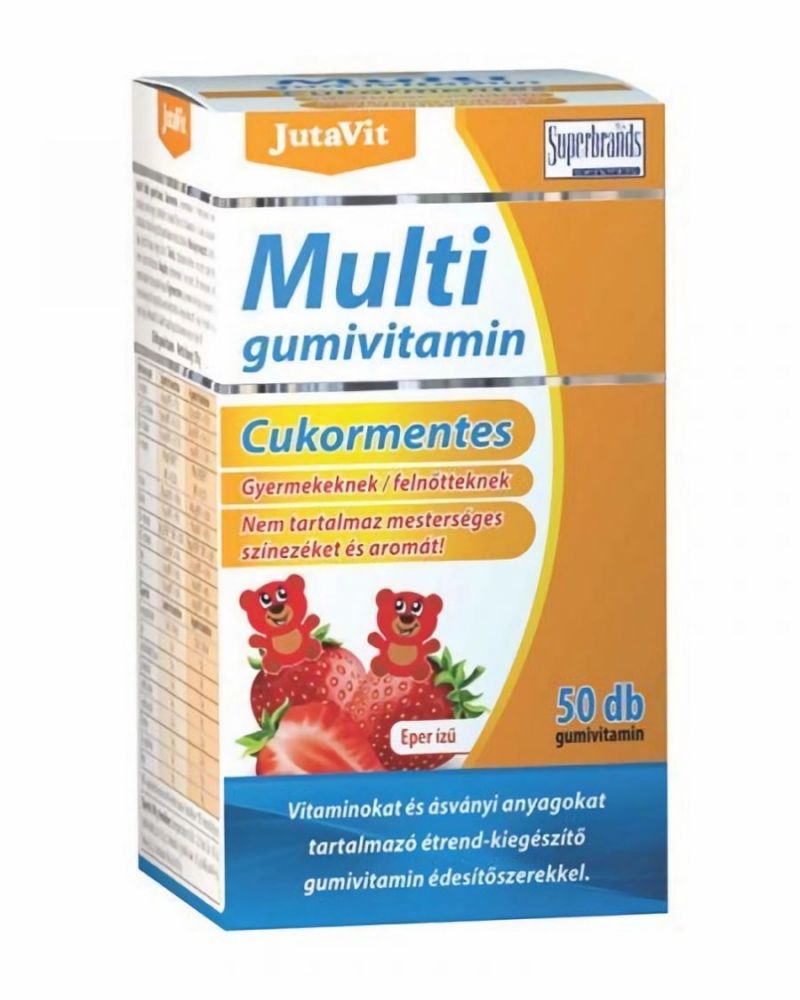 Jutavit Multi gumivitamin eper ízű cukormentes 50 db