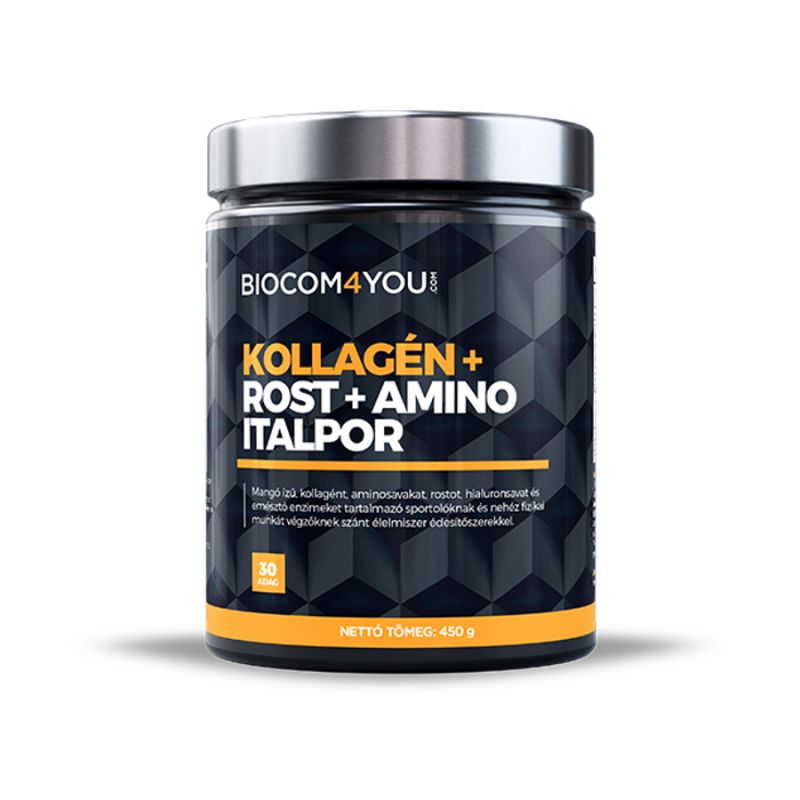 Kollagén+Rost+Amino Italpor, mangó ízű, 450 g - Biocom