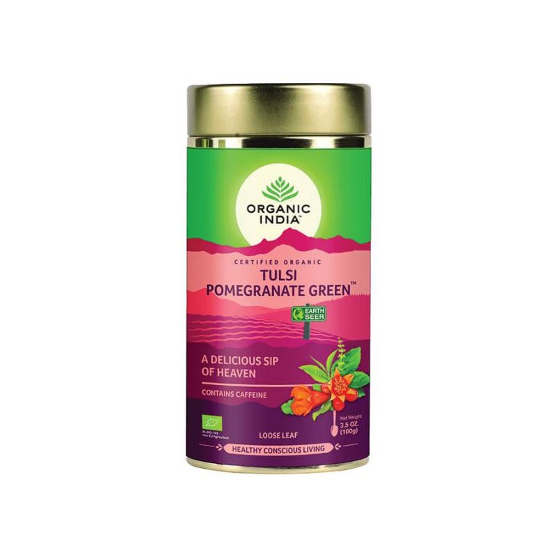 Tulsi POMEGRANATE GREEN, szálas bio tea, 100g - Organic India