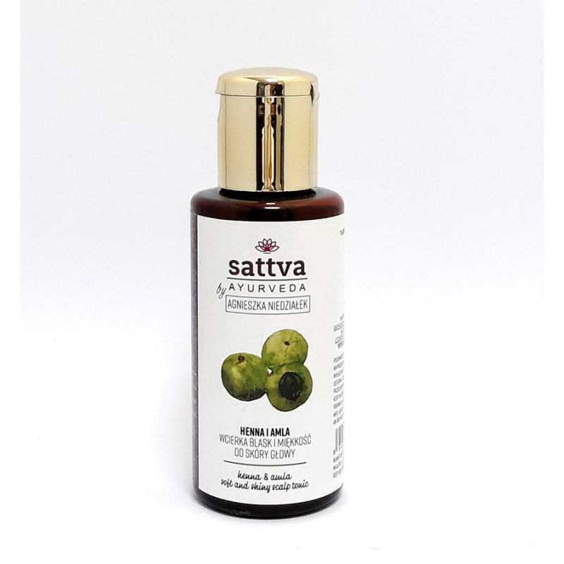 Lágyító és fényesítő hajtonik hennával és amlával 100ml - Sattva Ayurveda